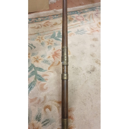 135 - WOOD & BRASS BEACHCRAFTER FISHING ROD