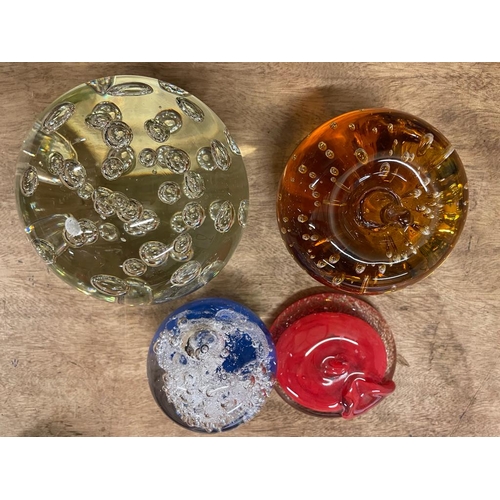 154 - 4 GLASS PAPERWEIGHTS