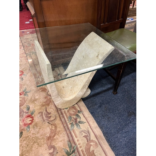 202 - CONTEMPORY GLASS TOP TABLE