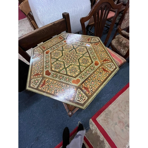 205 - ASIAN 6 SIDED INLAID TABLE