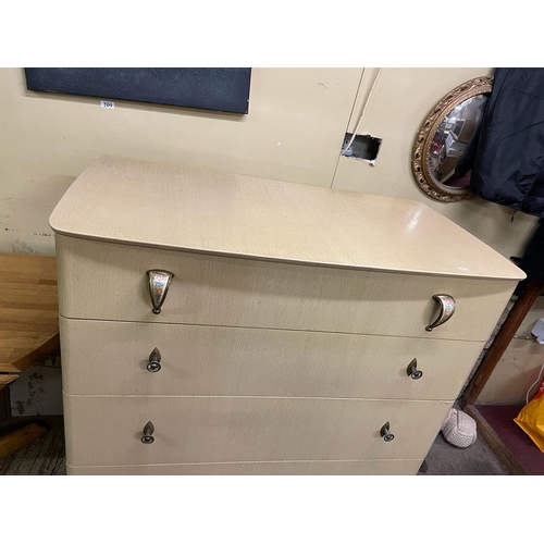 215 - 1950 CHEST DRAWERS BRASS HANDLES 116CM HIGH 88CM WIDE 48CM DEEP