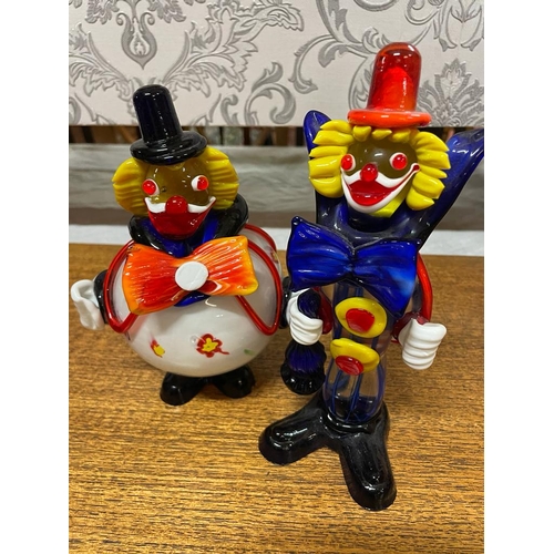 278 - 2 SMALL MURANO CLOWNS