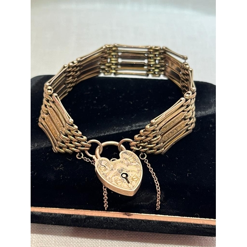 357 - 9CT GATE BRACELET 19.5GMS