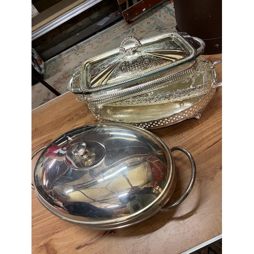 12 - 4 SILVER PLATED SERVING DISHES