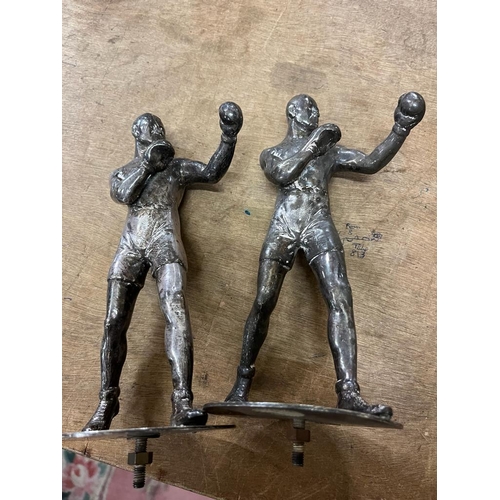 88 - 2 HEAVY BOXER BRONZES FROM THE THOMAS BECKET BOXING ACADEMY OLD KENT ROAD