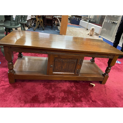 214 - OLD CHARM OAK COFFEE TABLE 4FT WIDE 1FT8 DEEP