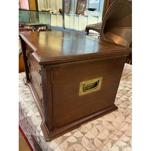 108 - EDWARDIAN WALNUT CUTLERY CHEST 51CM WIDE 31CM HIGH