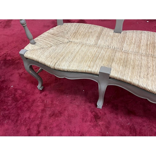 187 - 2 SEATER BENCH GREY WITH REED BASE W48