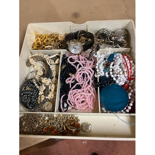 210 - BOX OF COSTUME JEWELLERY