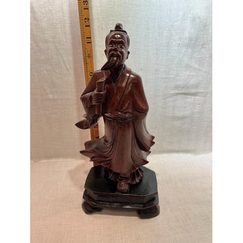 217 - ROSEWOOD CHINESE MAN ON STAND