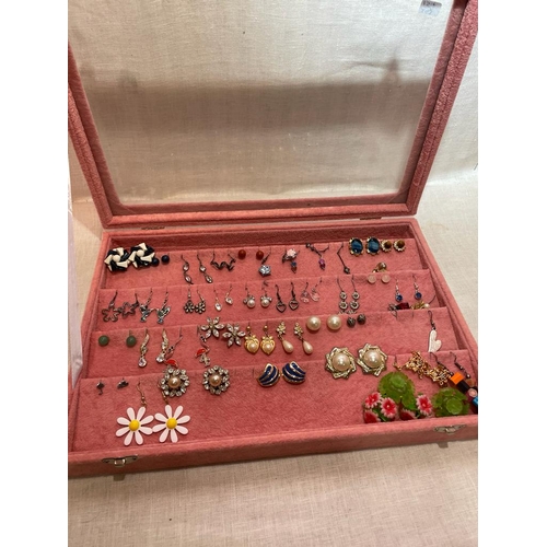 242 - DISPLAY CASE WITH EARRINGS