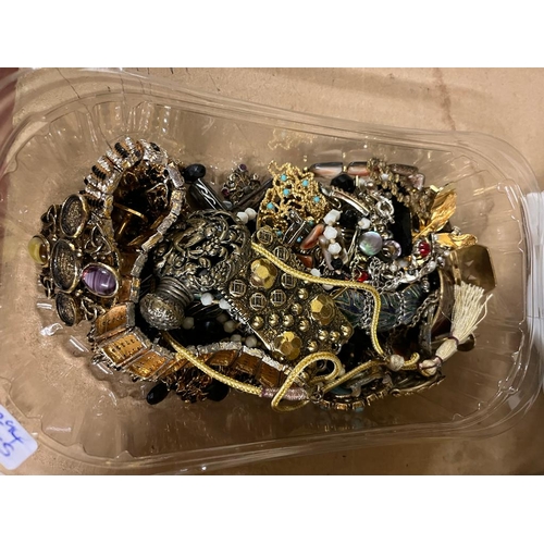 341 - BOX OF COSTUME JEWELLERY