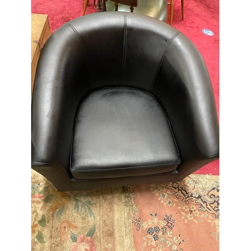 228 - LEATHERETTE TUB CHAIR