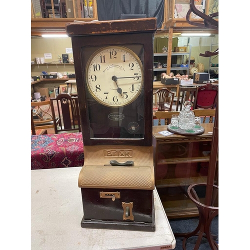 250 - BRITISH TIME RECORDER CO CLOCKING IN CLOCK 89CM HIGH