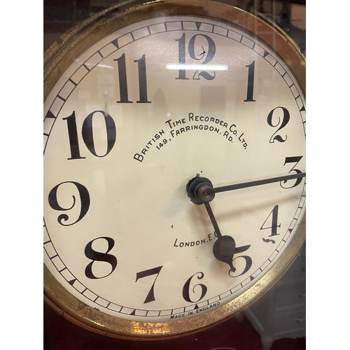 250 - BRITISH TIME RECORDER CO CLOCKING IN CLOCK 89CM HIGH