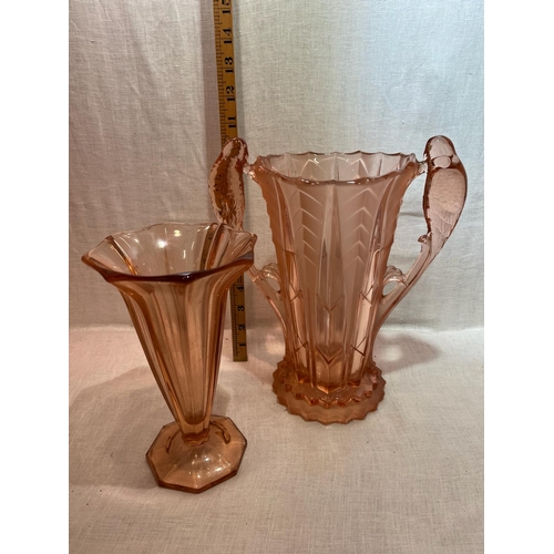 274 - 2 ART DECO GLASS VASES