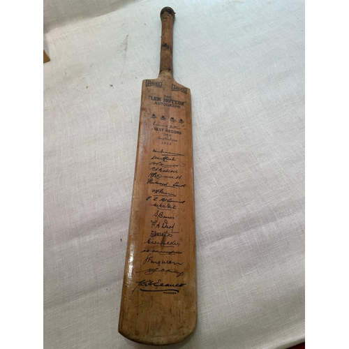 309 - THE LEN HUTTON AUTOGRAPH CRICKET BAT 1938