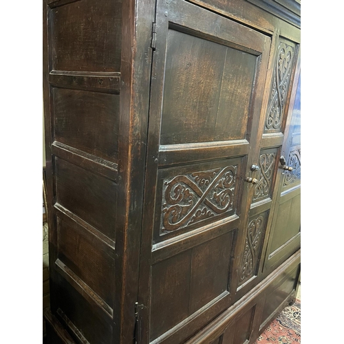 247 - 17TH CENTURY SOLID OAK LINEN PRESS
147CM WIDE
48CM DEEP
169CM HIGH