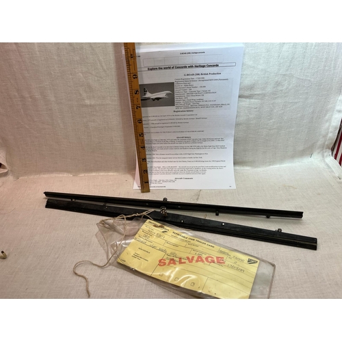 265 - PAIR WINDSCREEN WIPERS FROM CONCORDE G-BOAB (208) TOGETHER WITH REPAIR ITEM TRACKER CARD D/D 17/05/8... 