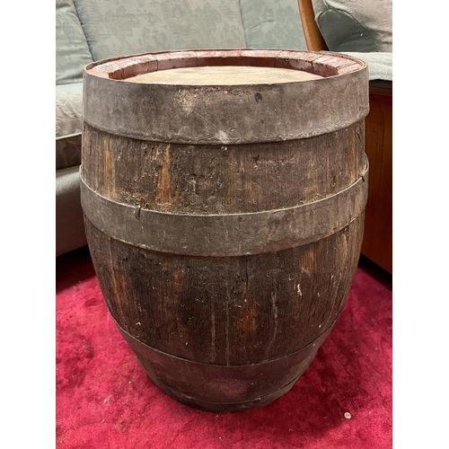 268 - 1900S SOLID OAK BREWERY BANDED BEER/BARREL/KEG