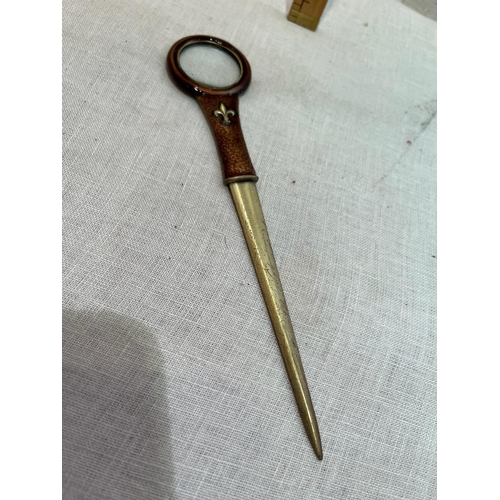 350 - LETTER OPENER WITH MAGNIFYING GLASS