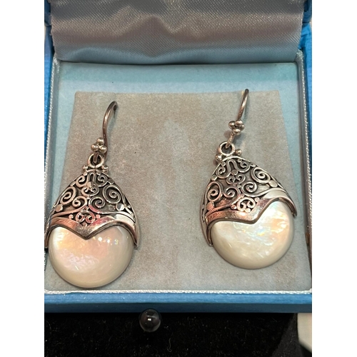 358 - SILVER AND MOTHER OF PEARL EARRINGS