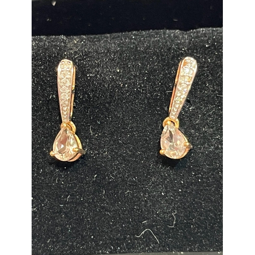 364 - 9CT GOLD AND CITRENE EARRINGS