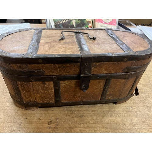 192 - METAL BOUND WOODEN BOX