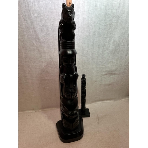 324 - 2 CARVED CANADIAN TOTEM POLES