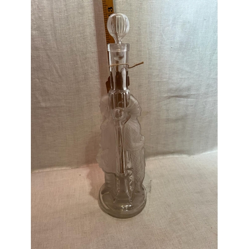 335 - HAND BLOWN PIERROT AND HARLEQUIN SOAP BOTTLE