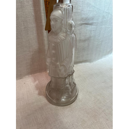 335 - HAND BLOWN PIERROT AND HARLEQUIN SOAP BOTTLE