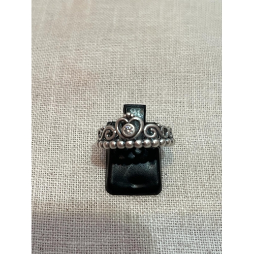 389 - GENUINE PANDORA TIARA RING SIZE N