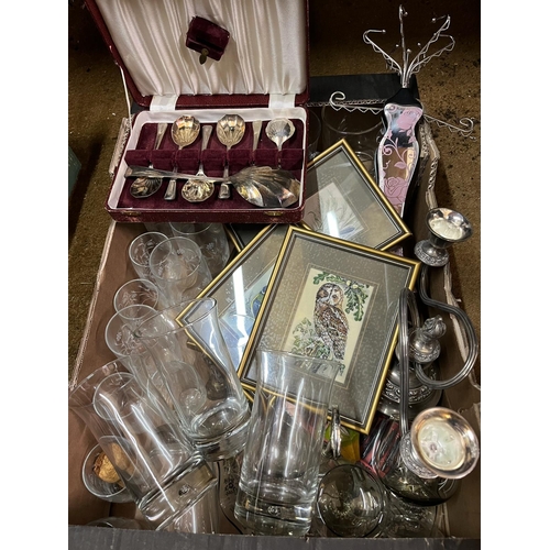 19 - BOX MISC INC GLASS FLATWARE ETC