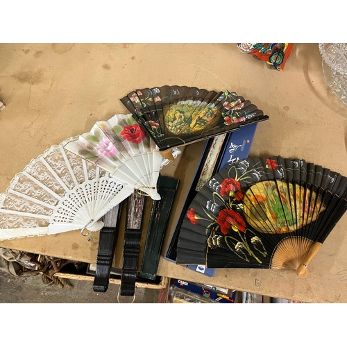 127 - 8 HAND PAINTED FANS