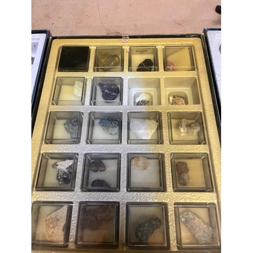 166 - 3 CASES CRYSTALS AND FOSSILS