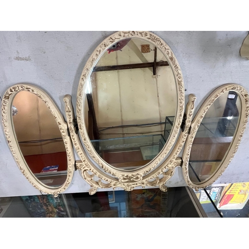 93 - SMALL CREAM DRESSING TABLE MIRROR