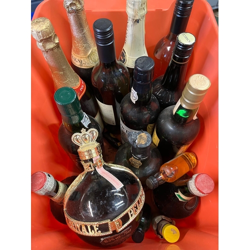 69 - BOX BOTTLES AND CONTENTS