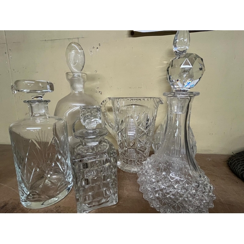 131 - 6 DECANTERS AND WATER JUGS