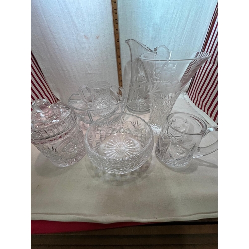 160 - SELECTTION VUT GLASS JUGS BOWLS ETC