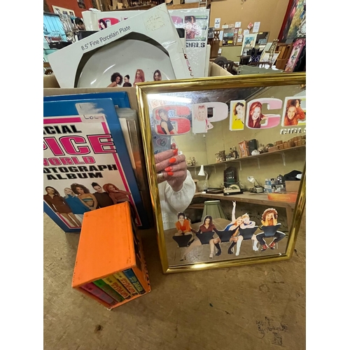 190 - BOX SPICE GIRL MEMORABILIA INC MIRROR BOOKS ETC