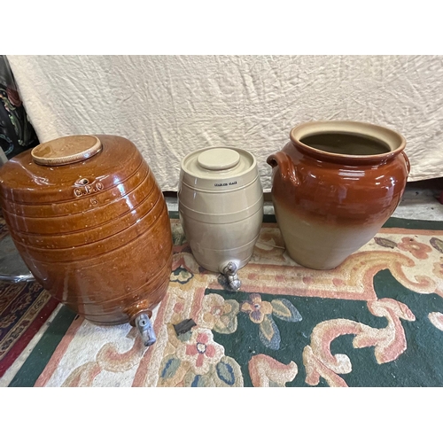 216 - 3 STONEWARE BARRELS