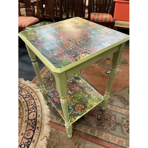 218 - GREEN BATIK TABLE