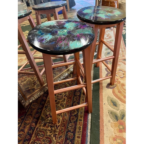 220 - 2 HANDPAINTED STOOLS