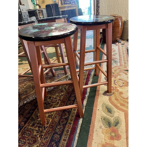 220 - 2 HANDPAINTED STOOLS