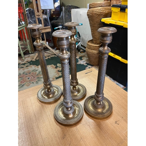 248 - 2  PAIRS ORNATE CANDLESTICKS