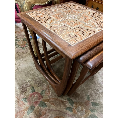 252 - G PLAN NEST TABLES 1 WITH TILED TOP