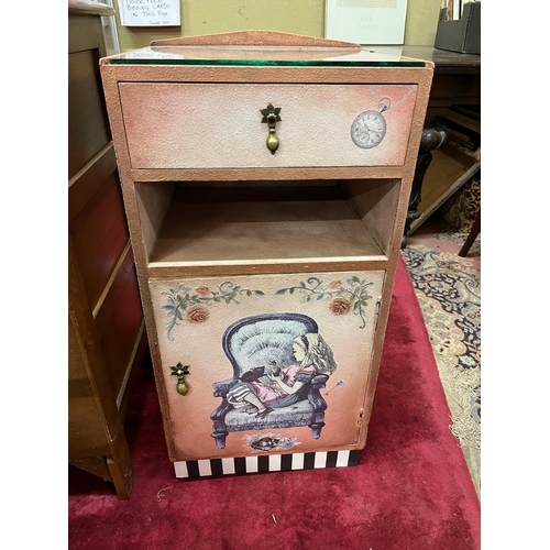 281 - ALICE IN WONERLAND 1 DOOR 1 DRAWER CHEST 2FT 6 HIGH X 1FT 3 WIDE