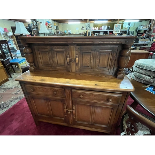 287 - WALNUT 2 DOOR 2 DRAWER SIDEBOARD 3FT 10 WIDE X 4FT HIGH