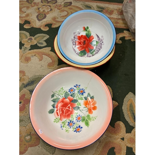 289 - 3 FRENCH ENAMEL BOWLS