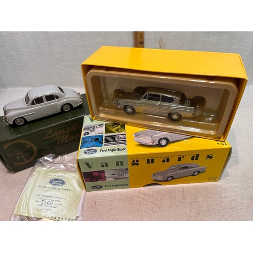 363 - DIECAST 1956 MG MAGNETTE AND VANGUARDS FORD ANGLIA MINT AND BOXED